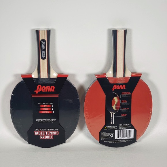 2 Pack of Penn 3.0 Competition Table Tennis Paddle Spin 6 Speed 6‎ Control 7 NEW - Picture 1 of 3